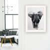 "Elephant Walk" by Andreas Lie, Ready to Hang Framed Print, White Frame