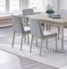 Natural Wood Grain Color Set of 2pc Dining Chairs Dining Room Furniture Upholstered Fabric Plush Cushion Seat
