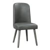 Grey and Grey Oak Upholstered Back Side Chairs (Set of 2)