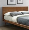 Modern Sleek Design 1pc Full Platform Bed Durable Brown Wooden Bedroom Furniture
