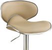 Brown Faux Leather PVC Bar Stool Counter Height Chairs Set of 2 Adjustable Height Kitchen Island Stools