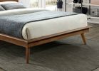 Modern Sleek Design 1pc Full Platform Bed Durable Brown Wooden Bedroom Furniture