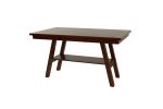 Dining Table Rectangle Dining Table w Shelve 1pc Counter Height Table Only Rubber wood Dark Walnut Finish Dining Room Furniture