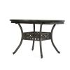 Outdoor Expandable Aluminum Dining Table, Hammered Bronze Finish