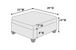 Modular Sectional 6pc Set Living Room Furniture L-Sectional Grey Linen Like Fabric 2x Corner Wedge 2x Armless Chairs and 2x Ottomans