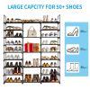 9 Tiers Shoe Rack Storage Organizer Shoe Shelf Organizer for Entryway Holds 50-55 Pairs Shoe, Stackable Shoe Cabinet Shoe Rack
