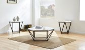 Corvus - End Table With Marble Top Hexagon - White