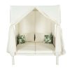 U_Style Outdoor Patio Sunbed with Curtains, High Comfort, Suitable for Multiple Scenarios
