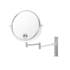 8-inch Wall Mounted Makeup Vanity Mirror, Height Adjustable, 1X / 10X Magnification Mirror, 360° Swivel with Extension Arm